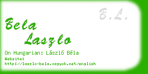 bela laszlo business card