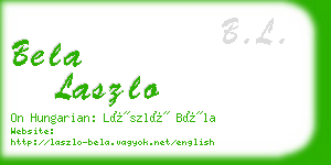 bela laszlo business card